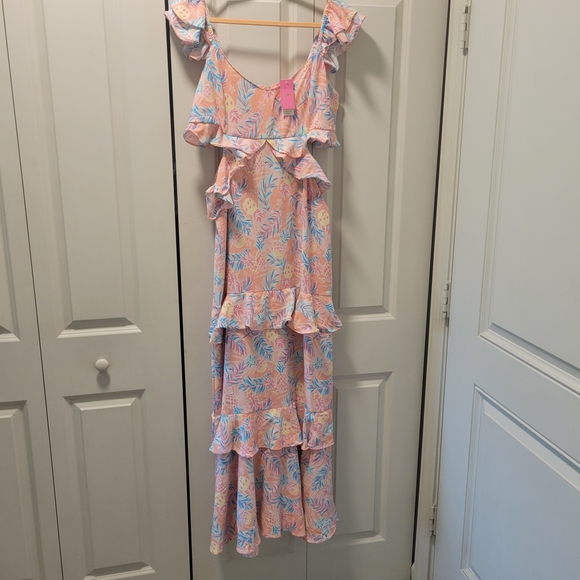 Simply Southern Pink and Blue Floral Maxi Dress - Picture 1 of 6